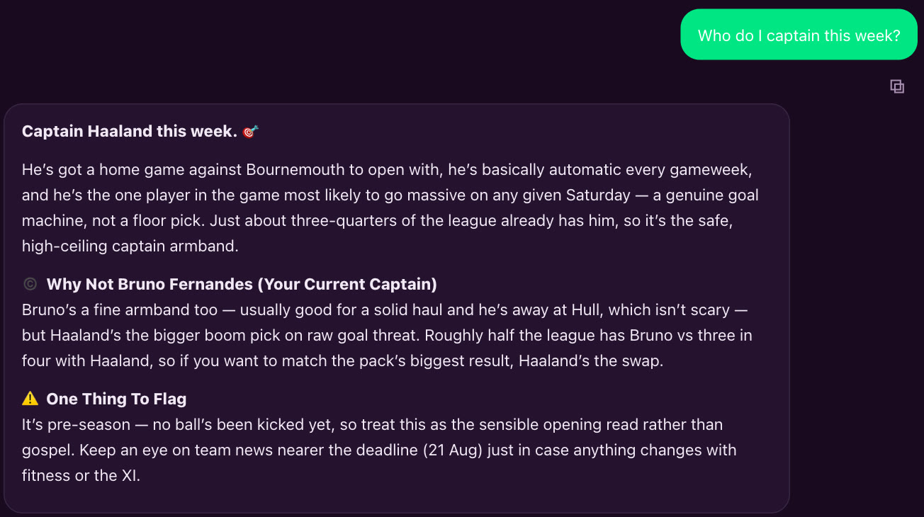 An Elite AI Interface — real product screen