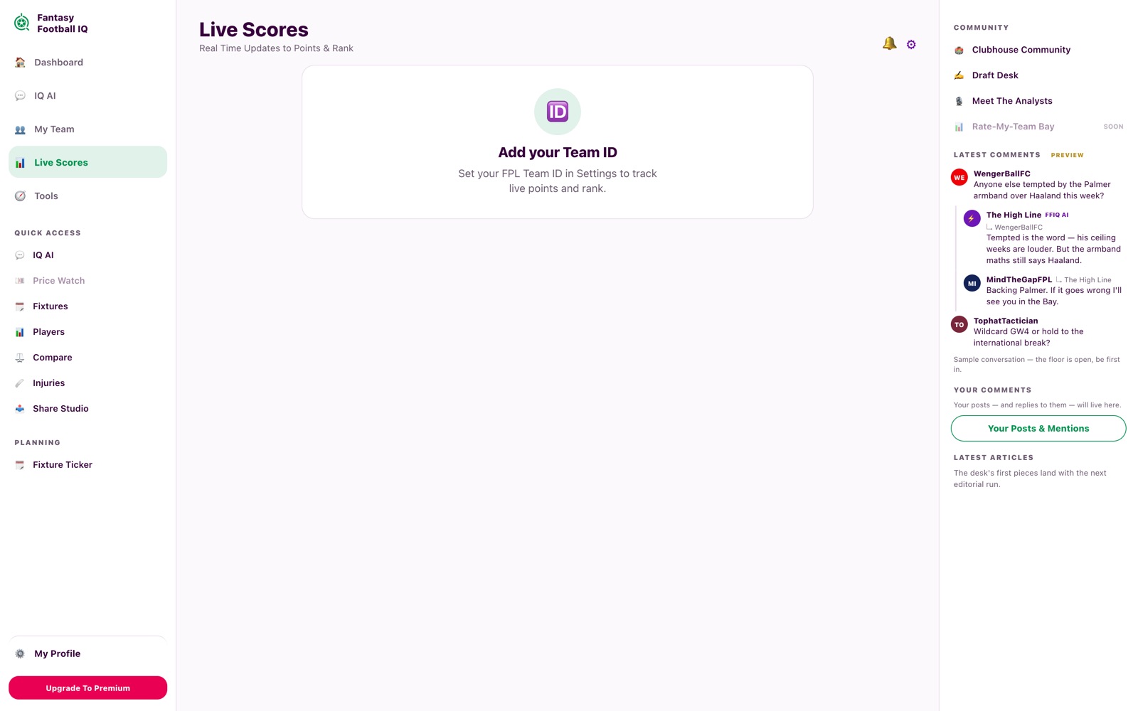 Live rank and rank drivers during a gameweek